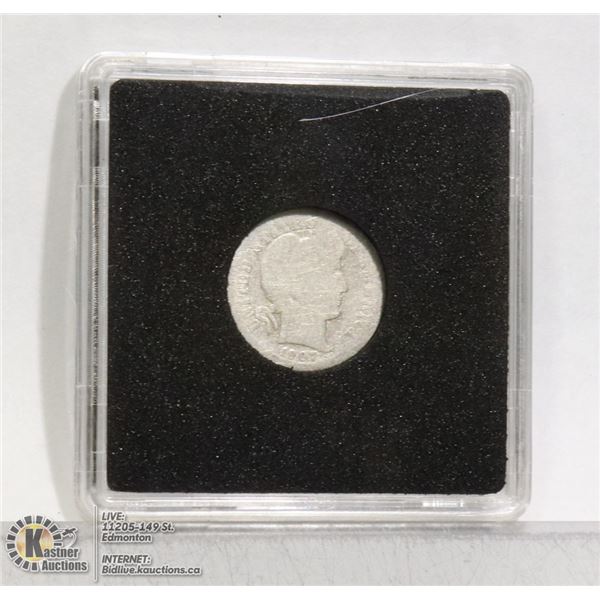 1907O SILVER BARBER HEAD USA 10 CENT COIN