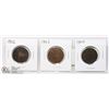 Image 1 : 3-EDWARDIAN CANADIAN LARGE CENT COINS 1902-1904