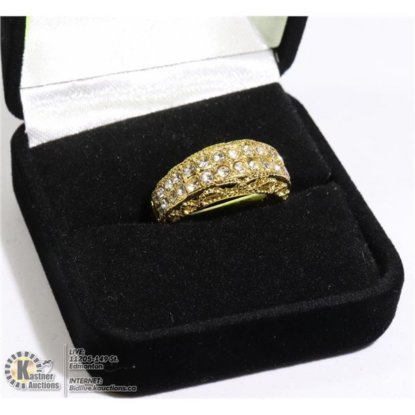 LADIES 24K GOLD PLATED RING SZ 9