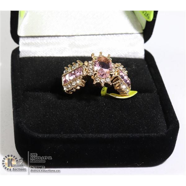 LADIES GOLD PLATED RING SZ 7