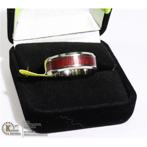 MENS RED BAND RING SZ 11