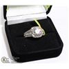 Image 1 : LADIES SILVER CZ RING SZ 8