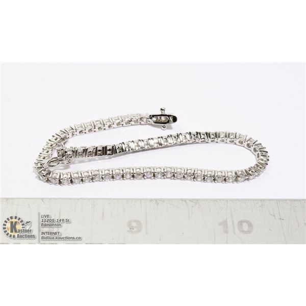 925 SILVER TENNIS BRACELET WITH FAUX DIAMONDS