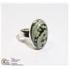 Image 1 : SILVER RING WITH LARGE JASPER STONE