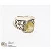 Image 1 : SILVER FILIGREE RING WITH PALE YELLOW STONE