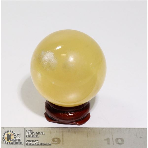 #272-CITRINE SPHERE BALL + STAND 40mm
