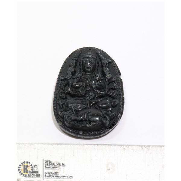 #282-NATURAL BLACK OBSIDIAN BUDDHA PENDANT