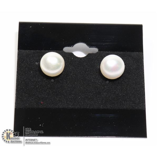 #267-FRESH WATER PEARL STUD EARRINGS 9-10mm