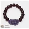 Image 1 : #286-PIXIU OBSIDIAN BEAD BRACELET 8"/ 12mm