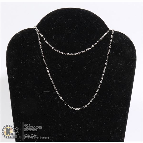 #185-STIRLING SILVER NECKLACE .925/ 2 pcs 18"
