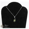 Image 1 : #170-GREEN PERIDOT PENDANT/ NECKLACE 18"