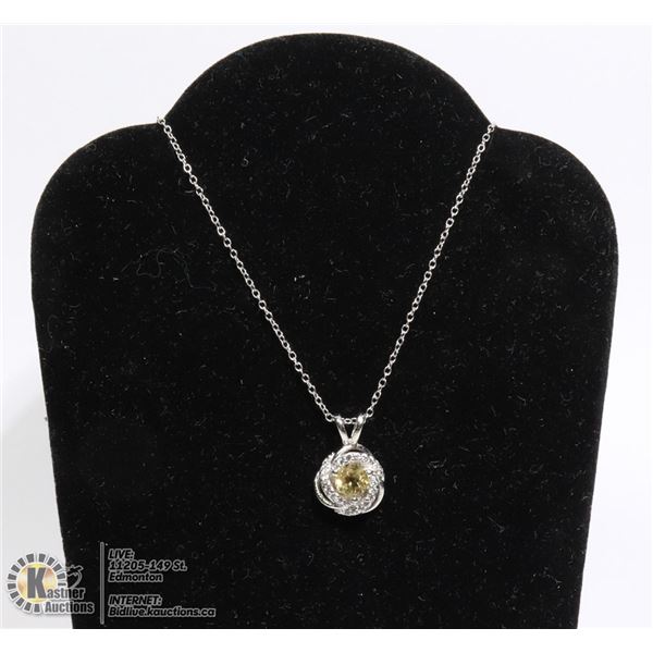 #171-CITRINE PENDANT/ NECKLACE 18"