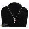 Image 1 : #176-PINK SAPPHIRE PENDANT/ NECKLACE 18"
