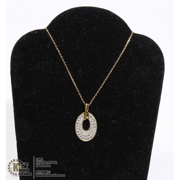 #191-DIAMOND ACCENT PENDANT/ NECKLACE 18"