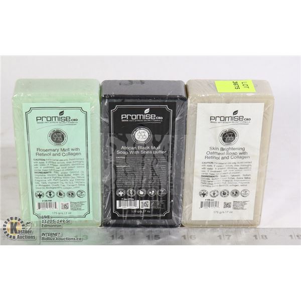 3 ASSORTED BARS OF PROMISE CBD BAR SOAP