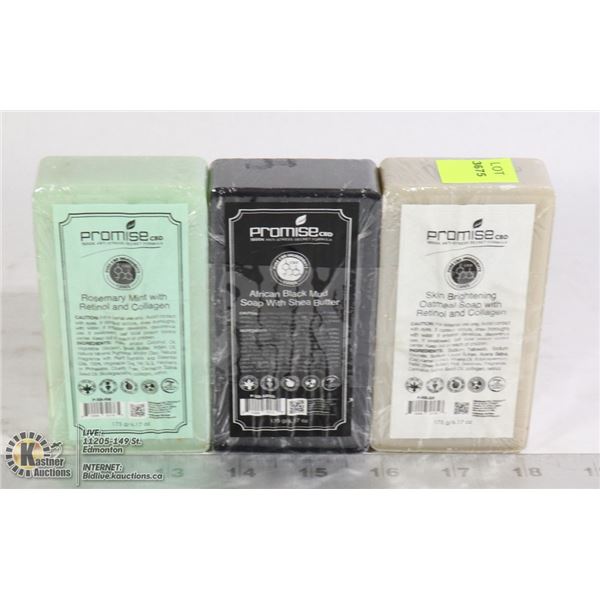 3 ASSORTED BARS OF PROMISE CBD BAR SOAP