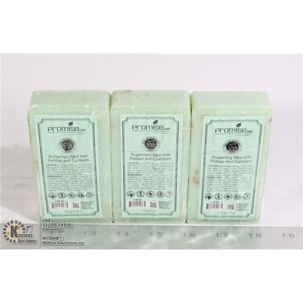 3 BARS OF PROMISE CBD ROSEMARY MINT WITH