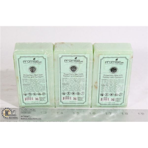 3 BARS OF PROMISE CBD ROSEMARY MINT WITH