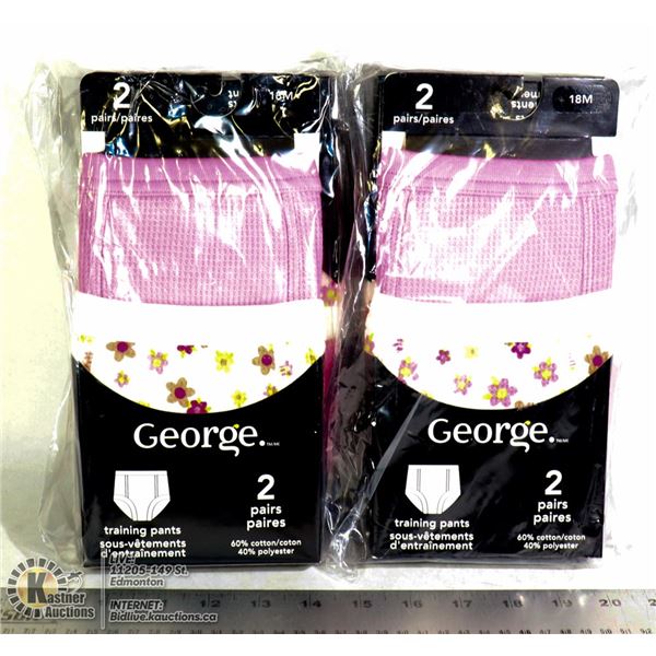 BUNDLE OF FOUR, 2 PACKS OF GEORGE UNDERWEAR