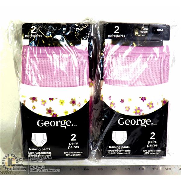 BUNDLE OF FOUR, 2 PACKS OF GEORGE UNDERWEAR