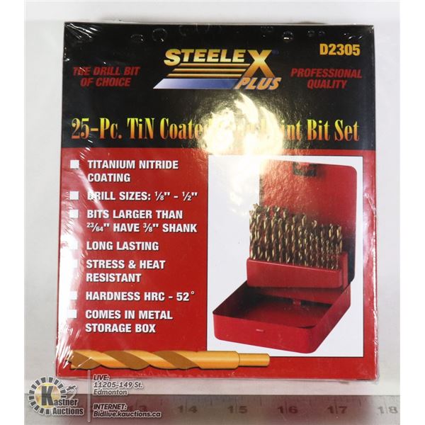 25PC TIN COATED BRAD PINT BIT SET