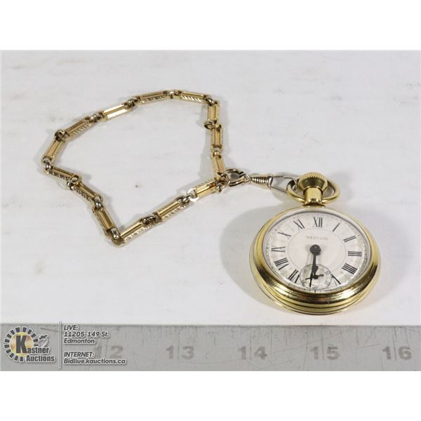 GOLD TONE WESTCLOX POCKET WATCH