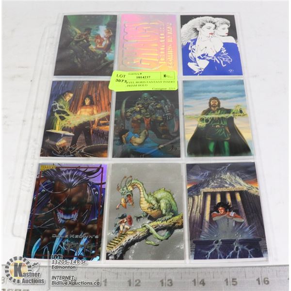 9 X MARVEL BORIS FANTASY INSERT CARDS PRISM HOLO