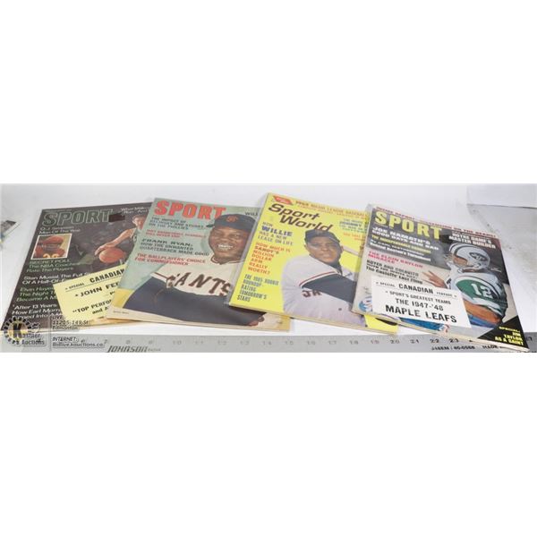 4 X 1960'S SPORTS MAGAZINE COVERS ALL SPORTS