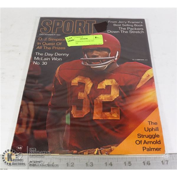 1968 O.J.SIMPSON COVER NFL MAGAZINE