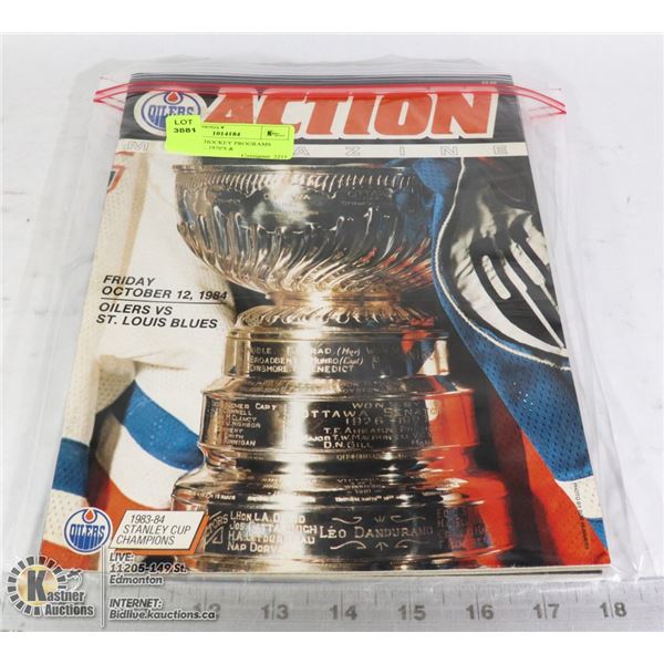4 X EARLY HOCKEY PROGRAMS OILERS NHL 1970'S &