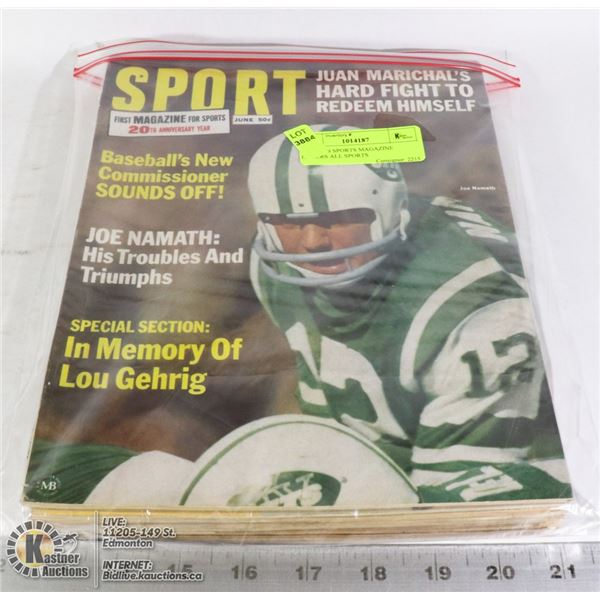 4 X 1960'S SPORTS MAGAZINE COVERS ALL SPORTS