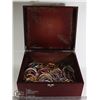Image 1 : WOODEN BOX FULL OF BRACELETS