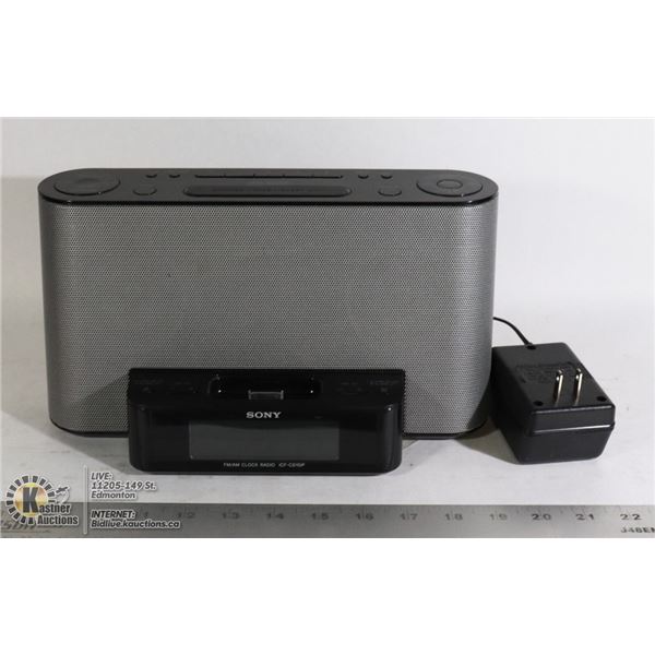 SONY FM/AM CLOCK RADIO IPOD & IPHONE DOCK