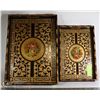 Image 1 : PAIR OF ARTISTIC WOODEN TRAY WITH INLAID DESIGN