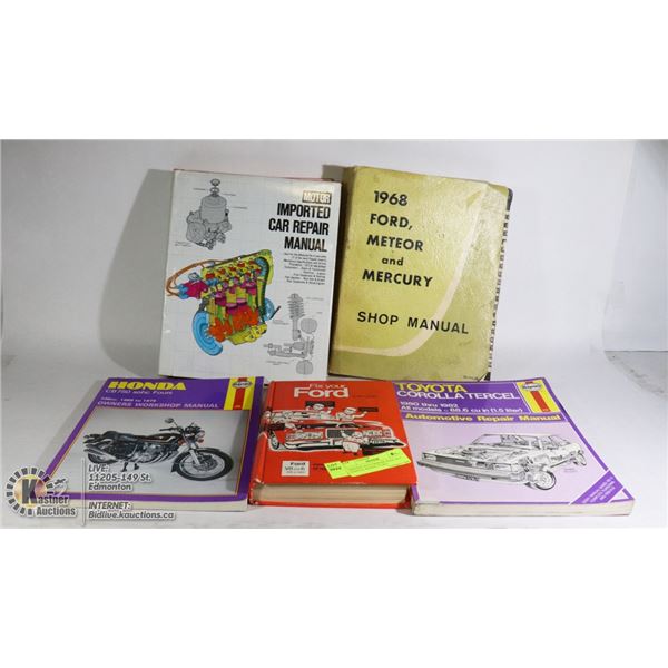 VINTAGE AUTO REPAIR MANUALS - TOYOTA, HONDA, FORD,