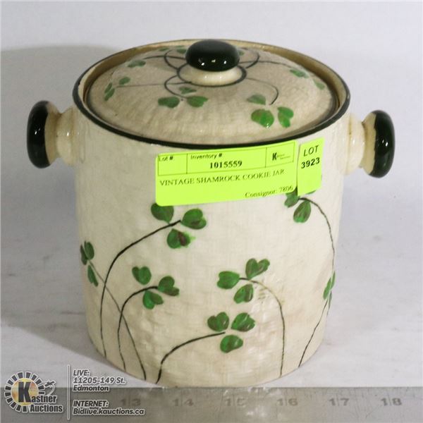 VINTAGE SHAMROCK COOKIE JAR