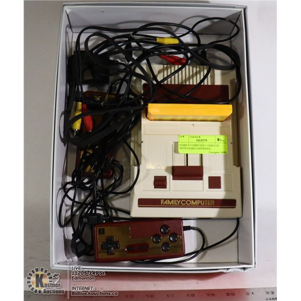 FAMILY COMPUTER COMPLETE WITH GAME CARTRIDGE,