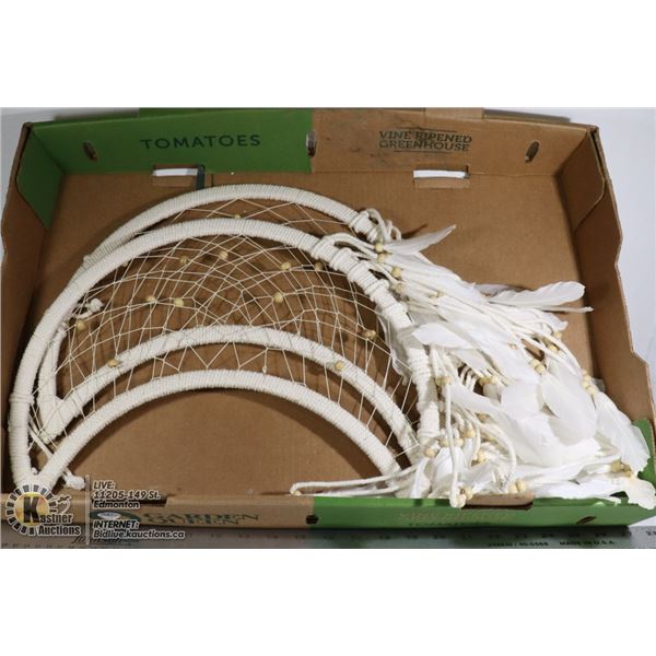 2 CRESCENT SHAPED DREAM CATCHERS WITH BEADS