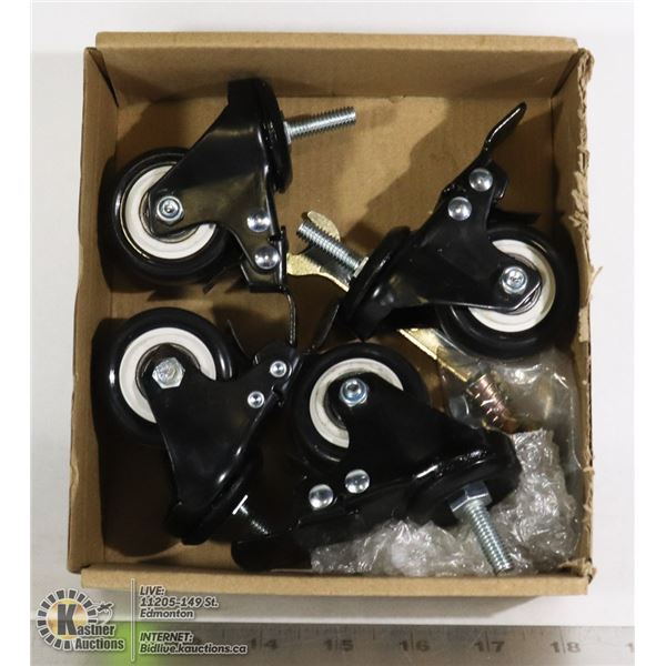SET OF FOUR DICASAL SPINNING CASTORS