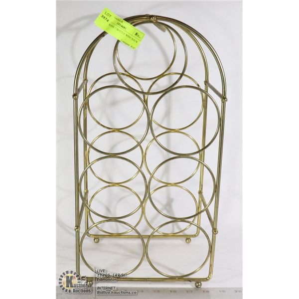 SOLID BRASS 7 BOTTLE WINE RACK