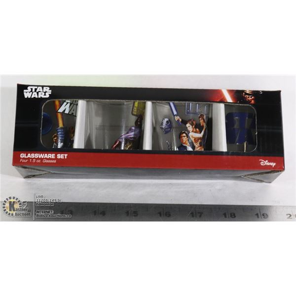 NEW 4PC STAR WARS SHOT GLASS SET