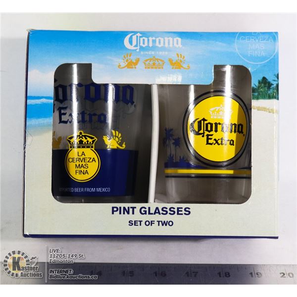 NEW 2PC CORONA PINT GLASSES