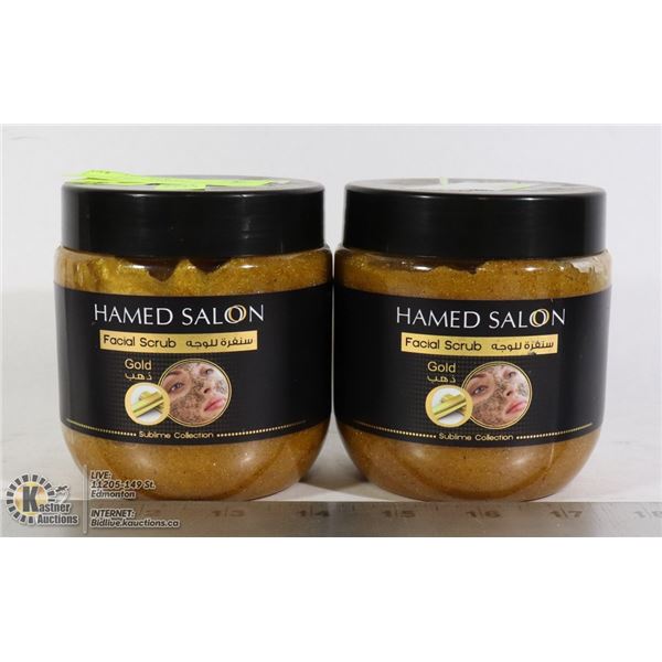 LOT OF 2 HAMMED SALON GOLD FACIAL RUB