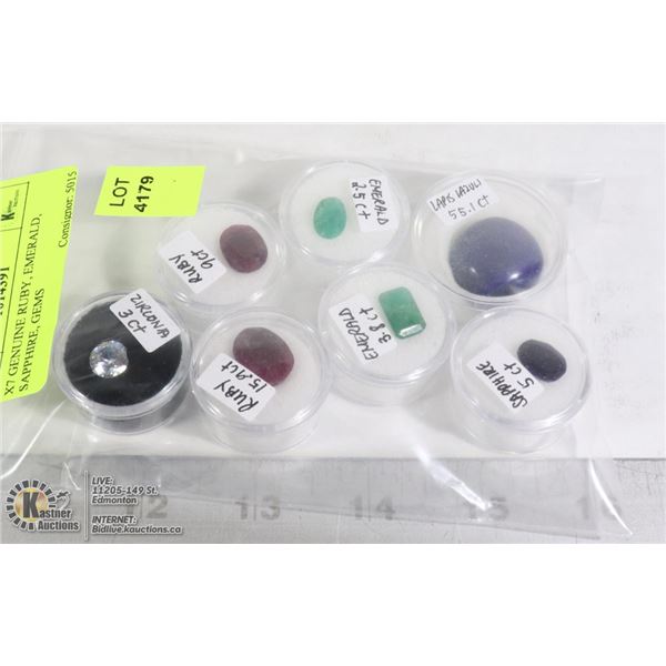 X7 GENUINE RUBY, EMERALD, SAPPHIRE, GEMS