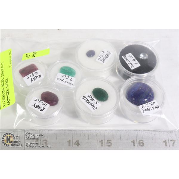 X7 GENUINE RUBY, EMERALD, SAPPHIRE, GEMS