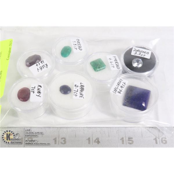 X7 GENUINE RUBY, EMERALD, SAPPHIRE, GEMS