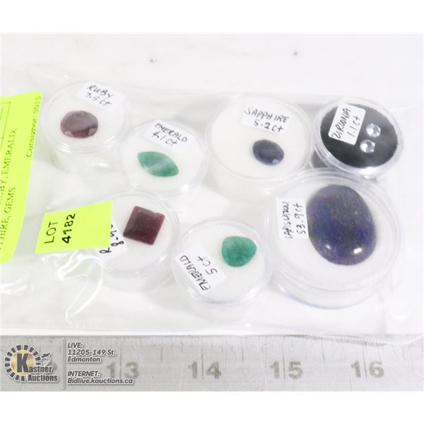 X7 GENUINE RUBY, EMERALD, SAPPHIRE, GEMS