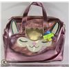 Image 1 : NEW WITH TAGS, PINK METALLIC LLAMA THEMED