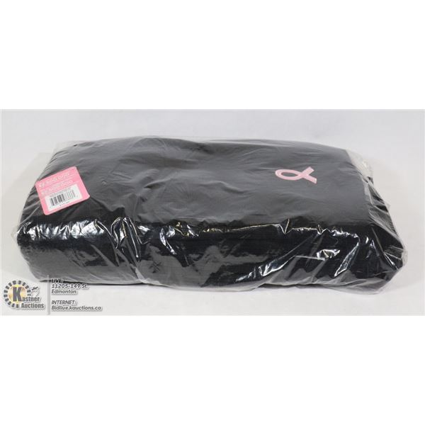 BUNDLE OF 6 PINK RIBBON SCARVES (BLACK)