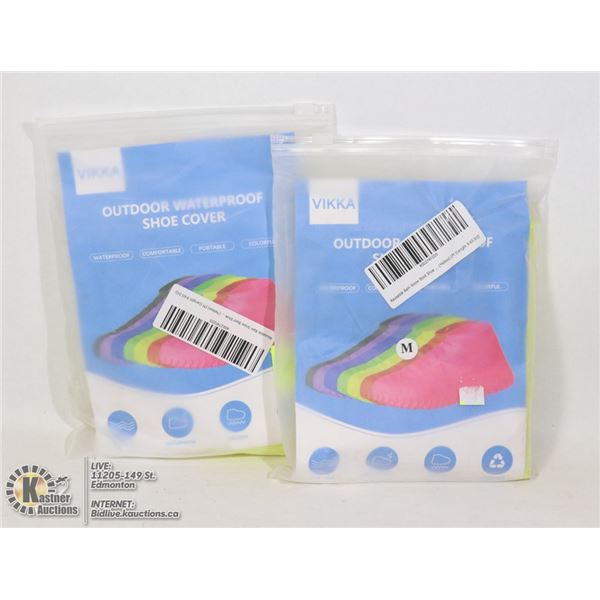 TWO PAIRS OF OUTDOOR WATERPROOF SHOE COVERS